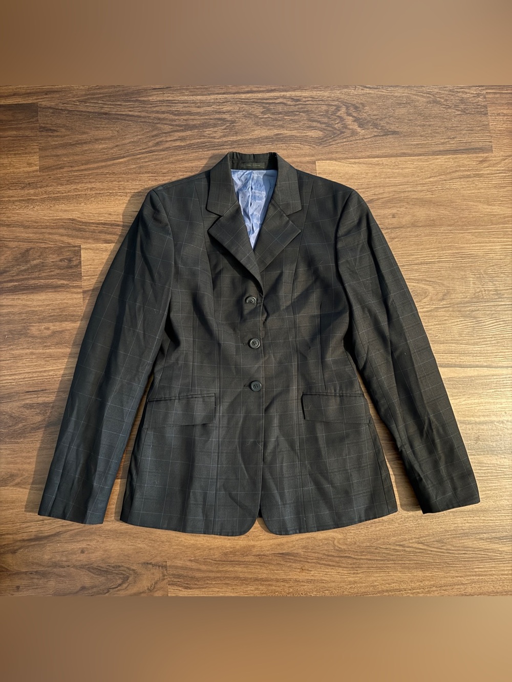 Women’s Size 2L Black Plaid RJ Classics Horseback Riding Show Coat . Good Condit